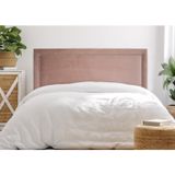 Cabeceira King Estofada Para Cama Box Com Tachas 193x60cm Reta Luxo Rosê/prata