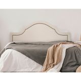 Cabeceira King Estofada Para Cama Box Com Tachas 193x60cm Provençal Luxo Off White/fumê