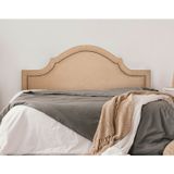 Cabeceira King Estofada Para Cama Box Com Tachas 193x60cm Provençal Luxo Bege/fumê