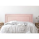 Cabeceira King Estofada Para Cama Box Com Tachas 193x60cm Reta Luxo Dupla Rosê/prata