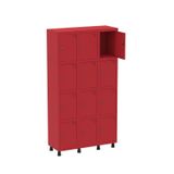 Armario Roupeiro 12 Portas Aço Grp 503/12 Vermelho