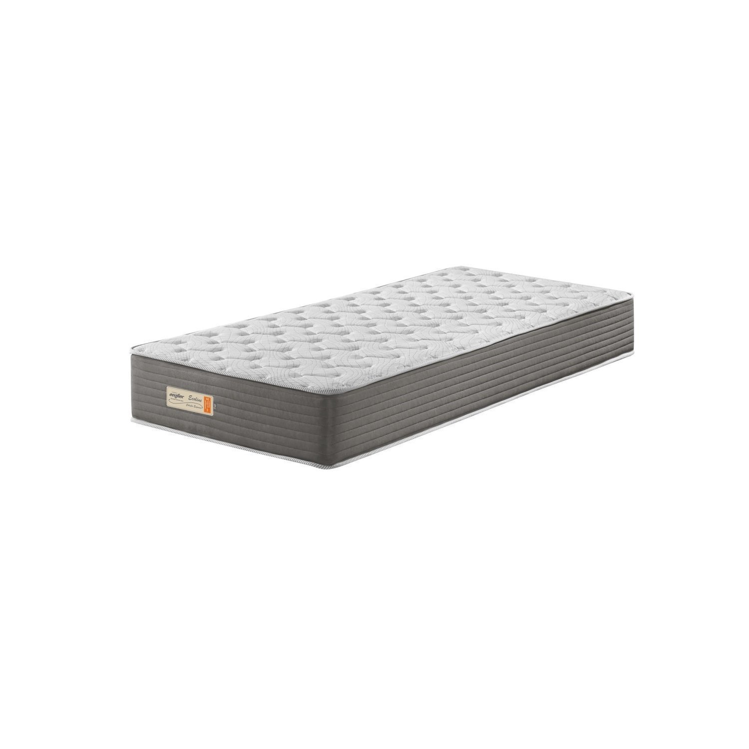 Colchão Solteiro Espuma D45 88x188x25cm Ecoline Ecoflex Cinza/branco