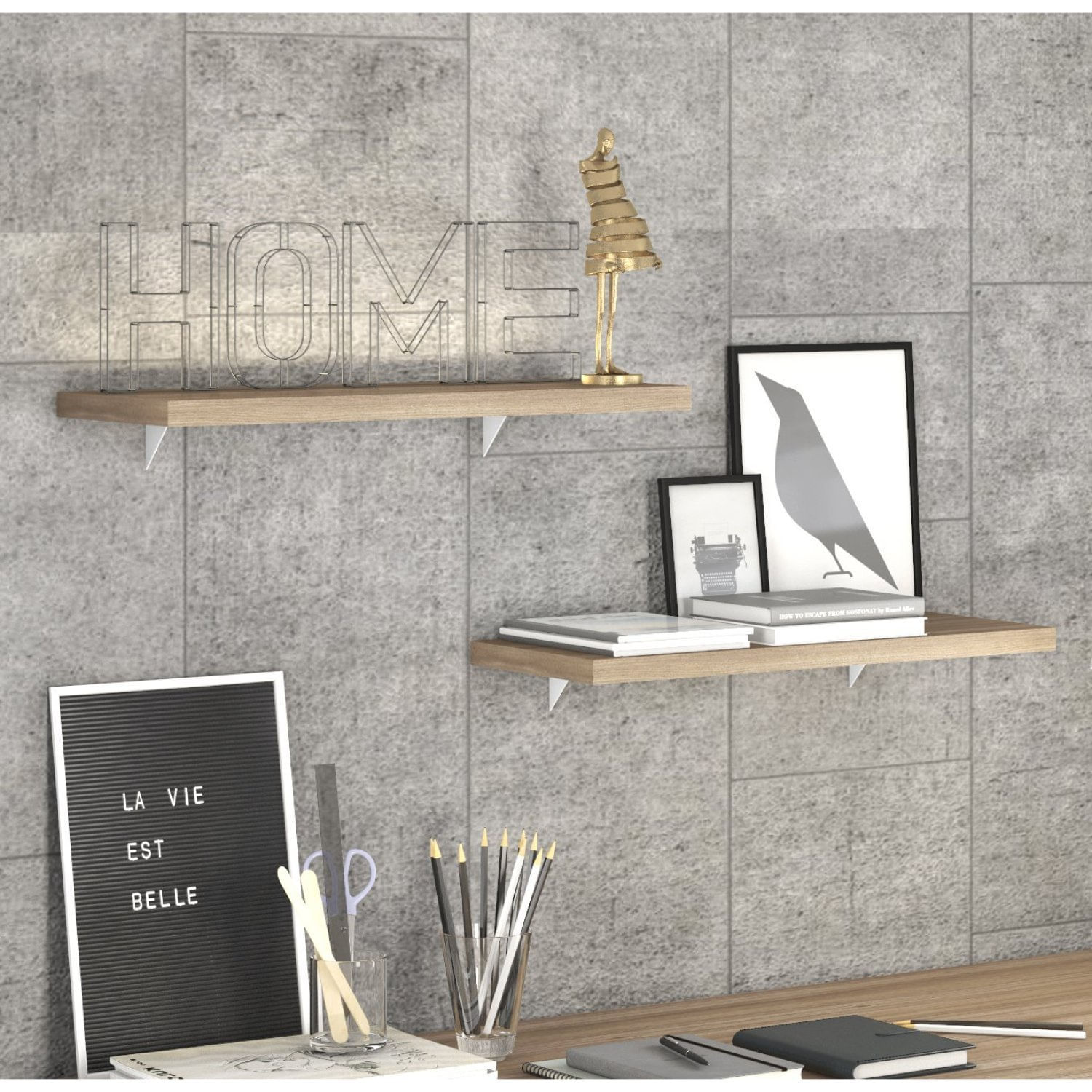 Prateleira 60cm Prat P25 Nogueira Casa Blanca