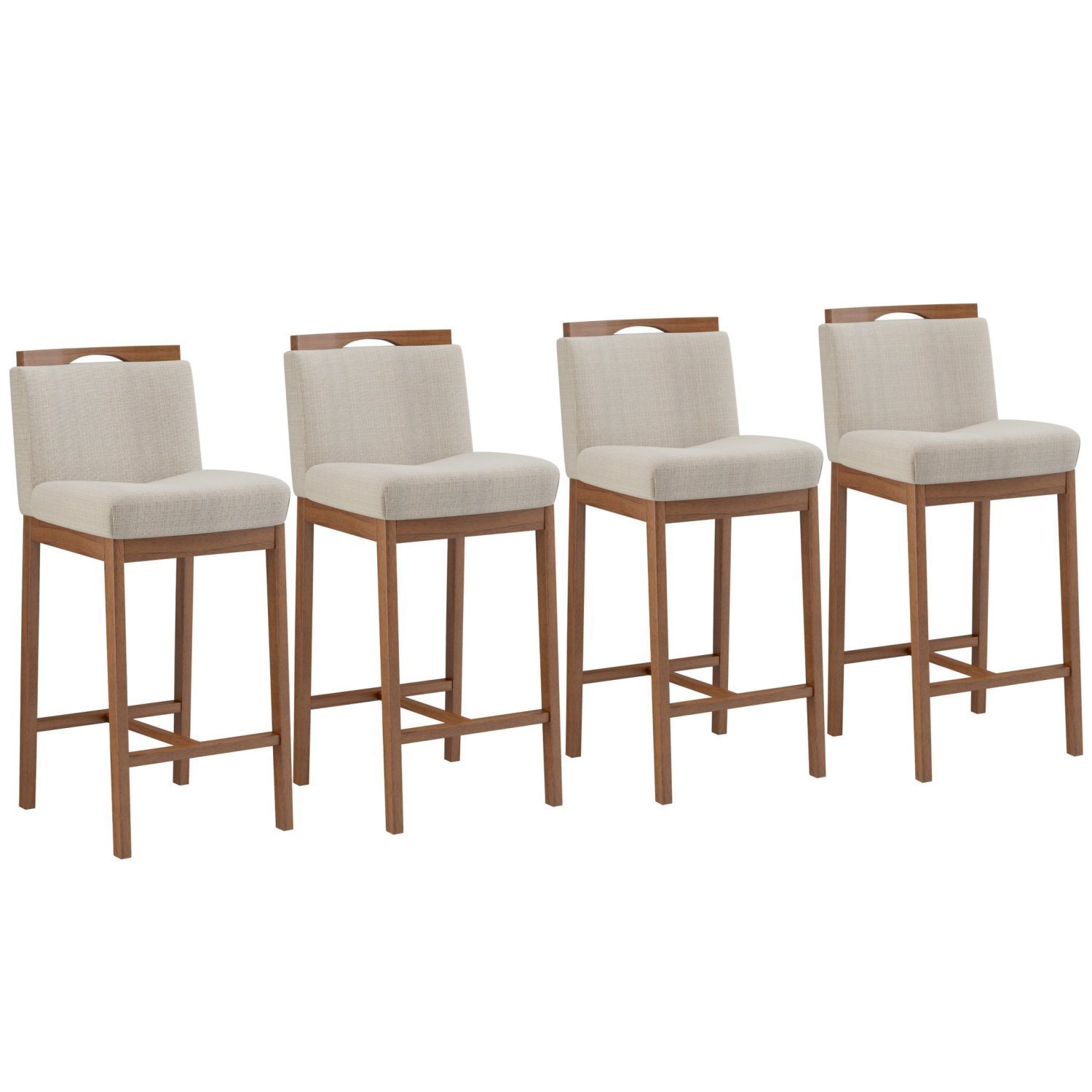 Conjunto 4 Banquetas Madeira Maciça Dani