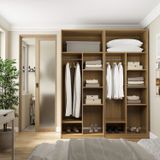 Guarda-roupa Modulado 2 Peças Sem Portas Jade Cabecasa Madeiramadeira Avelã