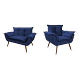 Conjunto Poltrona E Namoradeira Opala Veludo Rr Divano