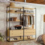 Guarda Roupa Closet Modulado Industrial 4 Gavetas Olivar Pinus