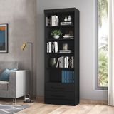 Estante Para Livros 2 Gavetas Qmovi Preto