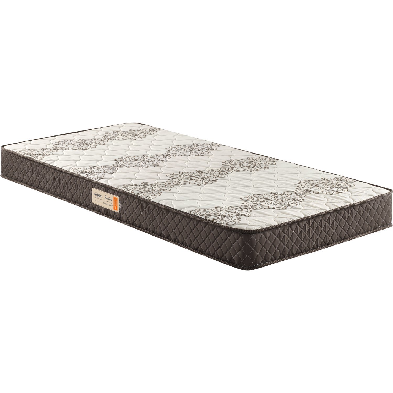 Colchão Solteiro Ecoflex Ecoline Espuma D45 Bordado 78x188x17cm Marrom/bege