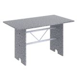 Mesa Para Cozinha 120x75cm Tampo Granito Soma Móveis Martelado Pérola/ocre