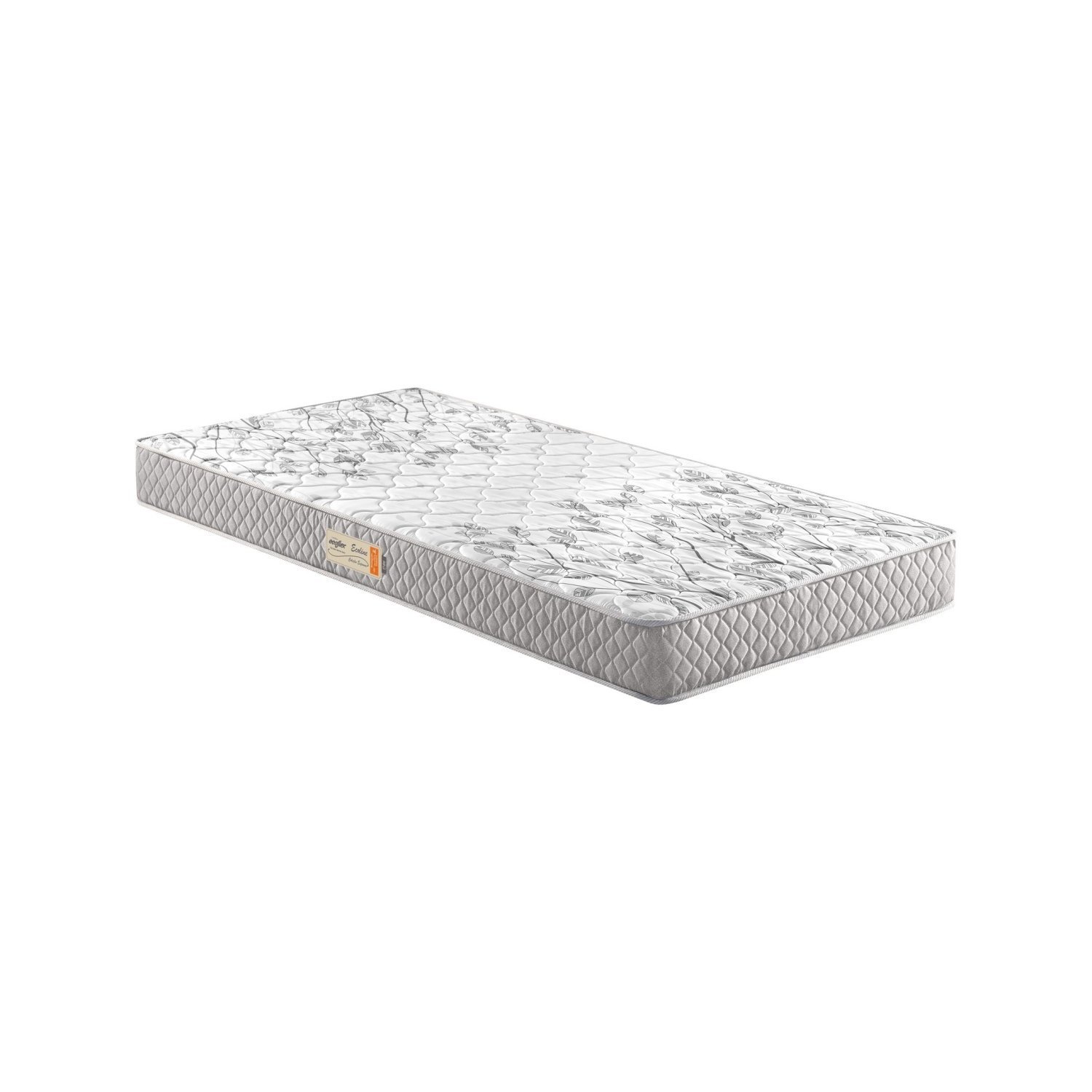 Colchão Solteiro Ecoflex Espuma D26 Ecoline Bordado 78x188x17cm Cinza