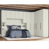 Quarto Modulado Completo Casal 7 Peças 12 Portas 9 Gavetas Predileto Areia Hp
