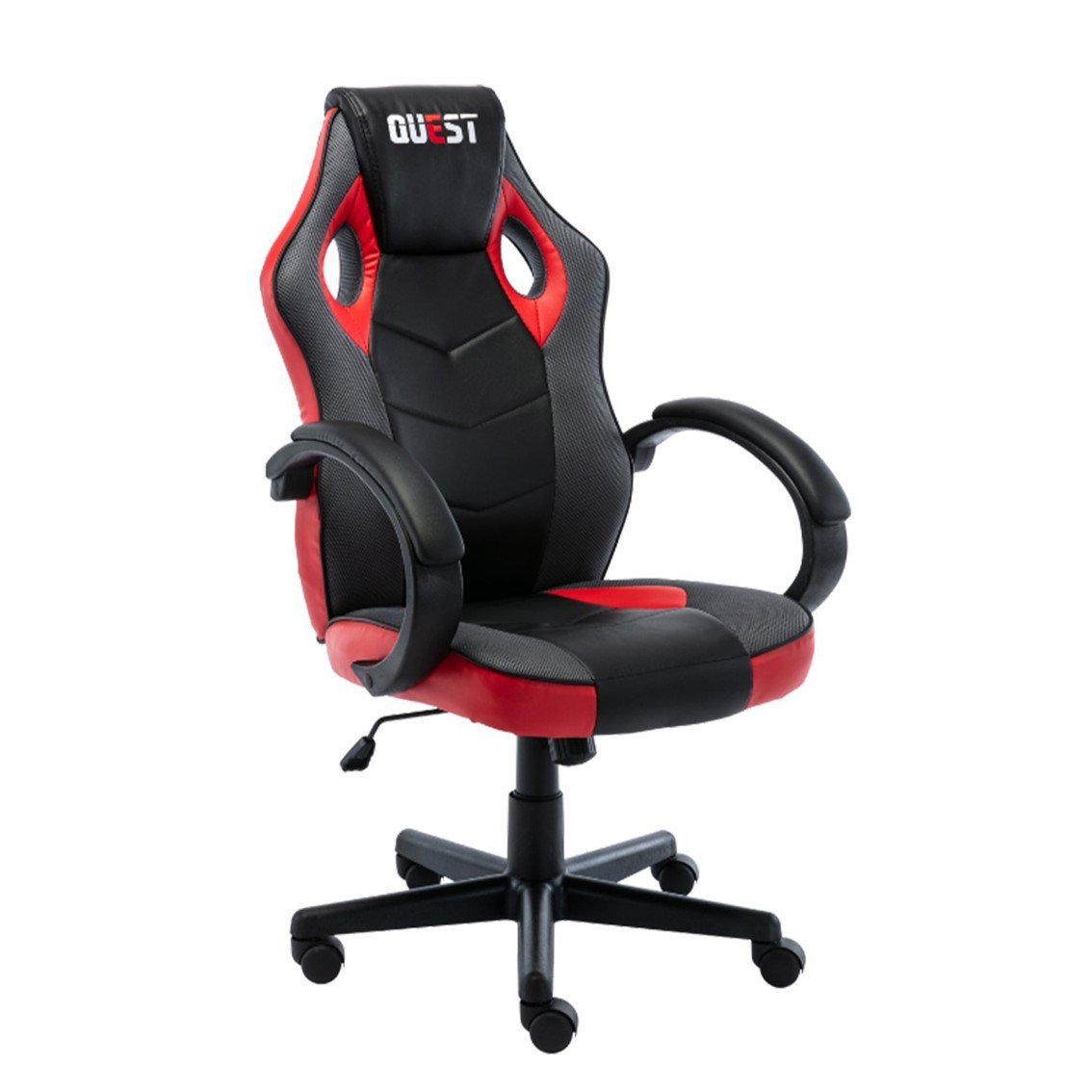 Cadeira Gamer Giratória Regulável Quest Fratini Preto/vermelho