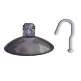 6 Ventosas 4cm Cabeça Redonda Pvc P/superfície Lisa C/gancho