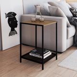 Mesa Lateral Industrial Quadrada York Hanover/preto