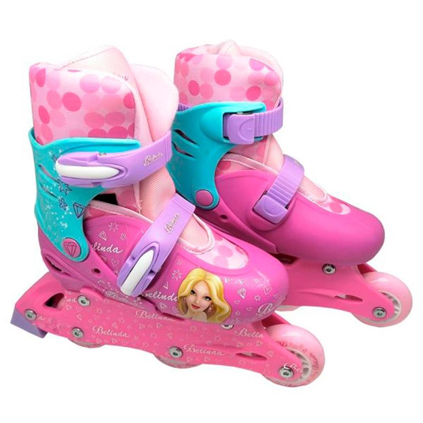 Patins Inline 2 1 Ajustavel Belinda 31 A 34 Dm Toys - imagem 3