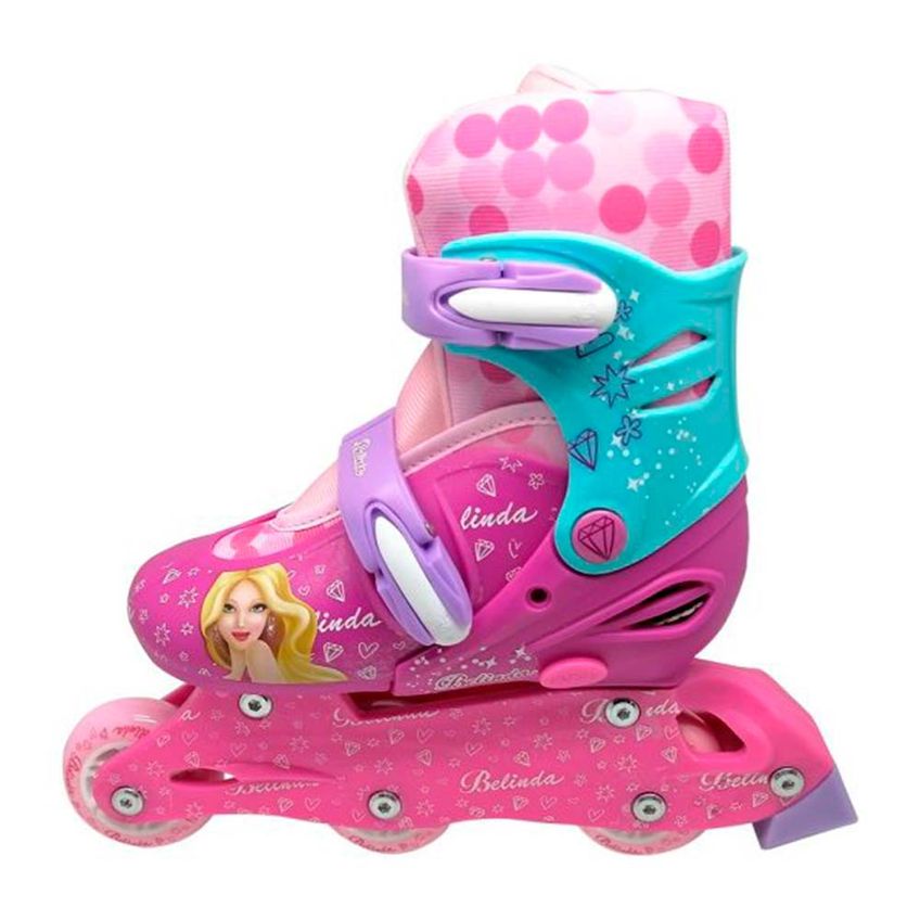 Patins Inline 2 1 Ajustavel Belinda 31 A 34 Dm Toys - imagem 4