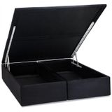 Base Baú Physical Corino Queen 158x198x39cm Ortobom Preto