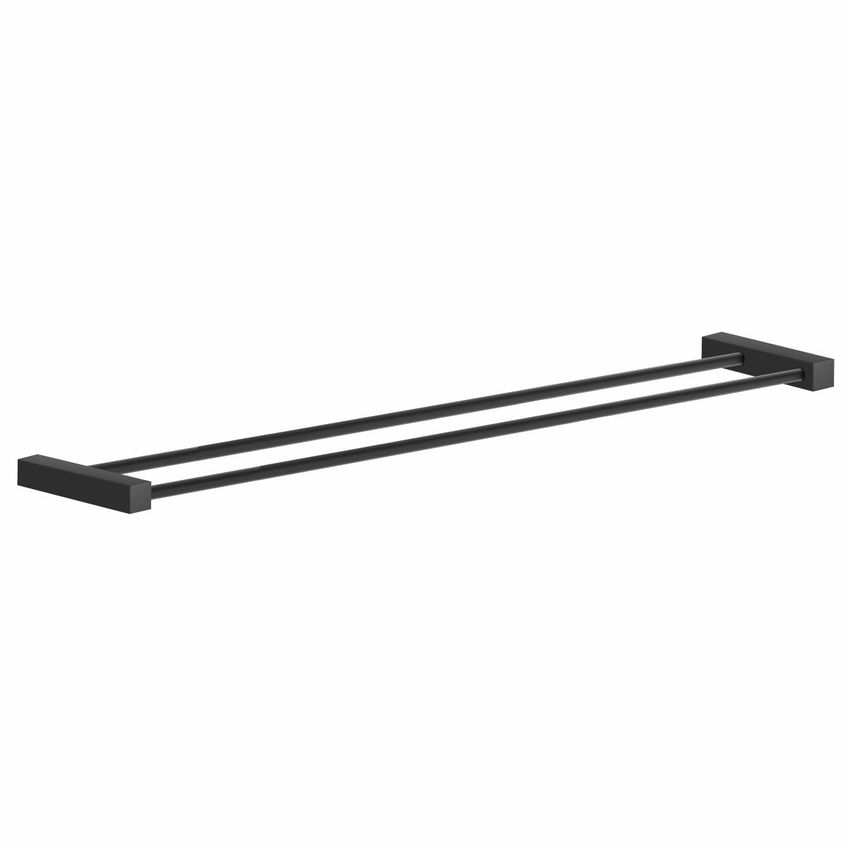 Porta Toalha Duplo 62cm Preto Grego Metal - imagem 3