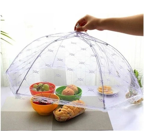 Protetora De Alimentos Tela Mosqueteiro - 46 Cm - Protetor Alimento Comida Fruta E Bolo - Tampa Fácil - Panami