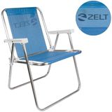 Cadeira De Praia E Piscina Alta Em Alumínio Zelt-azul