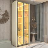 Sapateira 2 Portas Com Led Vidro Reflecta E Pés Innova Gelius