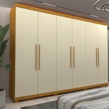 Guarda Roupa Casal Com Pés 6 Portas 100 Mdf Absolut New Gelius