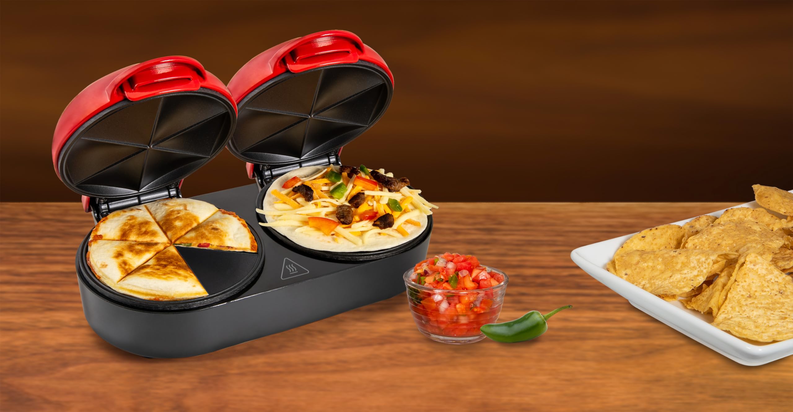 Quesadilla Maker Nostalgia Taco Tuesday Double Red 13cm