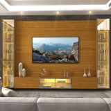 Estante Home Para Tv Até 85 Polegadas Com 2 Cristaleiras Led E Vidro Reflecta 5 Portas Em Mdf Luminare Gelius