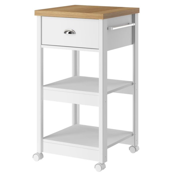 Aparador Carrinho Café 1 Gaveta 45 Cm Ba130 Branco Dtall