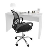 Kit 2 Peças Com Escrivaninha 127cm Me4135 E Cadeira Diretor Tela Mesh Tok 3310 Espresso Móveis Branco
