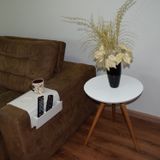 Mesinha Lateral Tripe Decorativa Lc Alta Branco / Mel