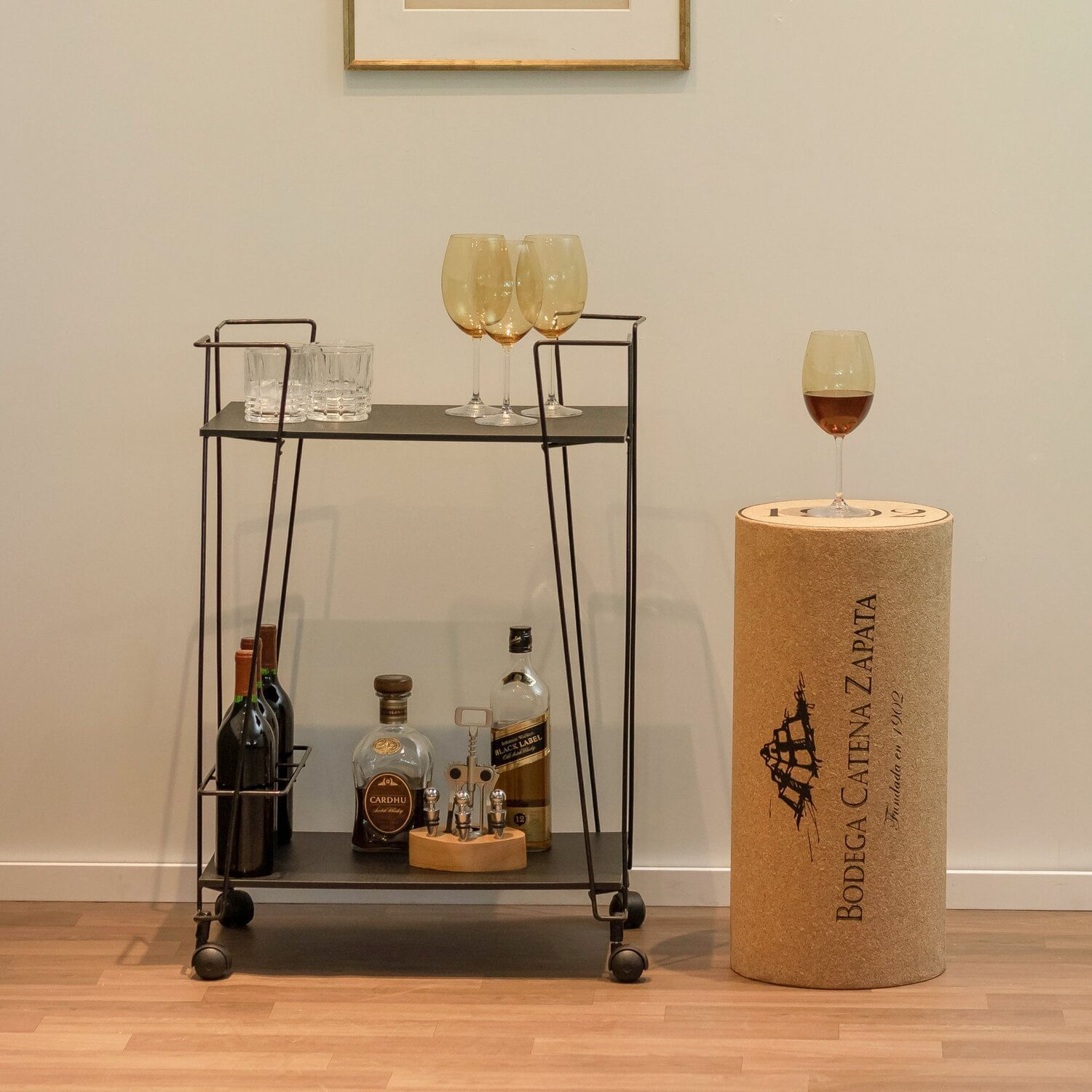 Carrinho De Bebidas Decorativo Retangular Preto