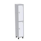 Roupeiro Em Aço Mt 1v 2 Portas - Fechadura Cinza/branco
