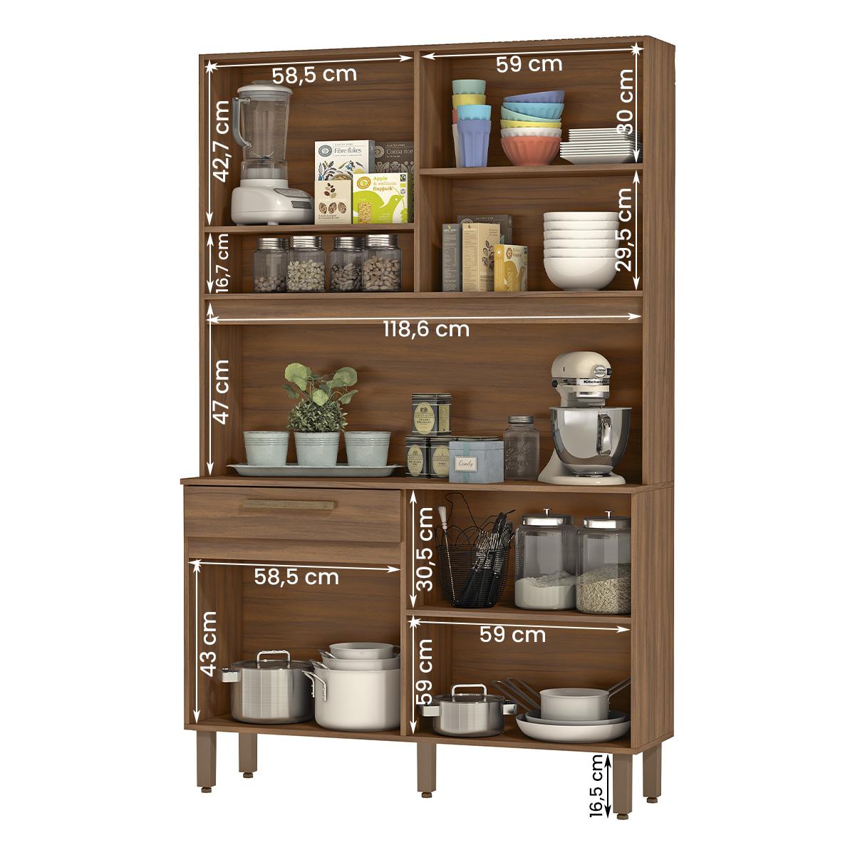 GIVENCHY キュロット　カフェブラウン Armario De Cozinha Valparaiso 120 Cm Com 8 Portas E 1 Gaveta