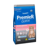 Ração Premier Ambientes Internos Pelos Longos Para Gatos Filhotes Sabor Salmão 500g