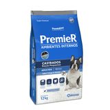 Ração Premier Cães Ambientes Internos Castrados Adultos Sabor Frango E Salmão 12kg