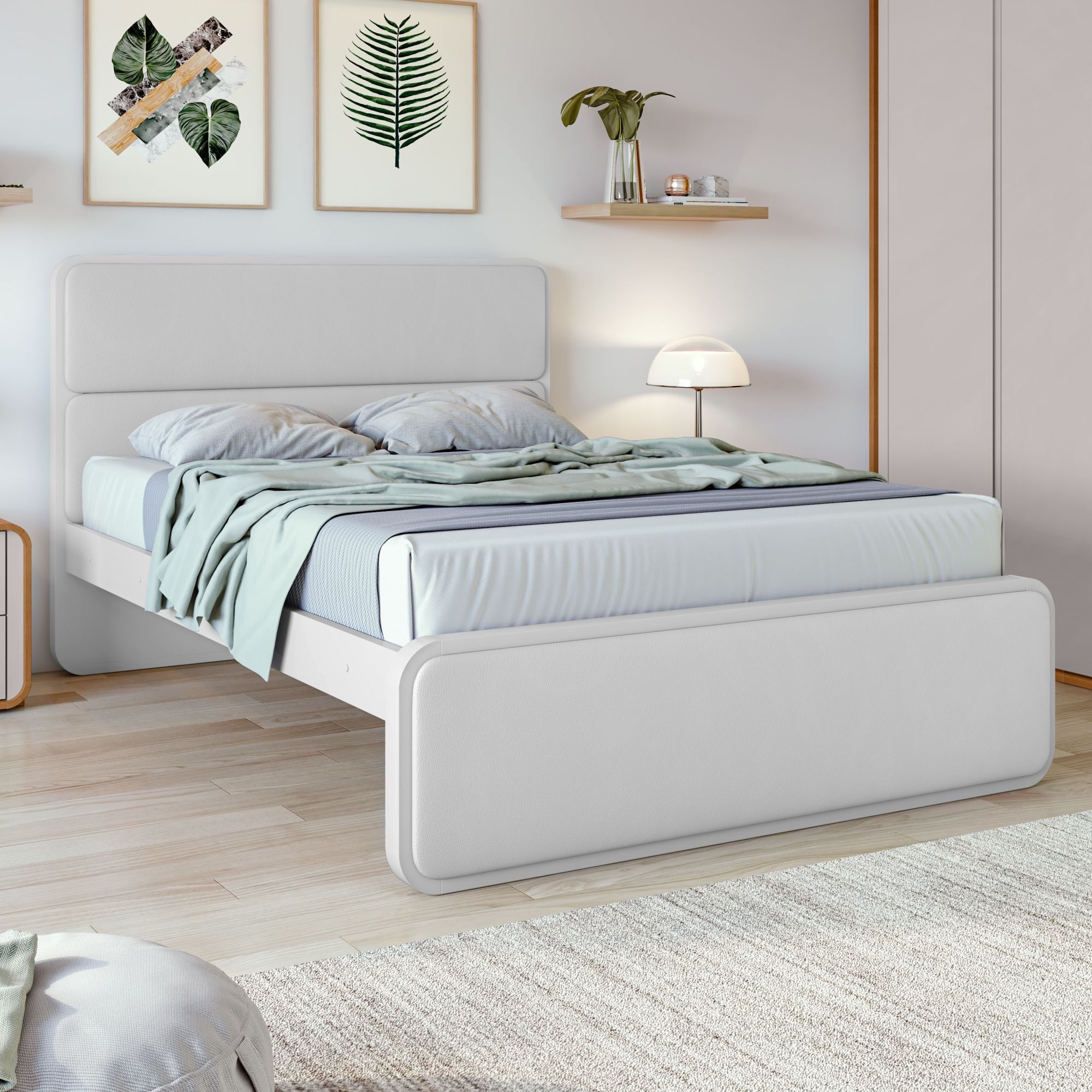 Cama Casal Loop Tecido Korino Branco