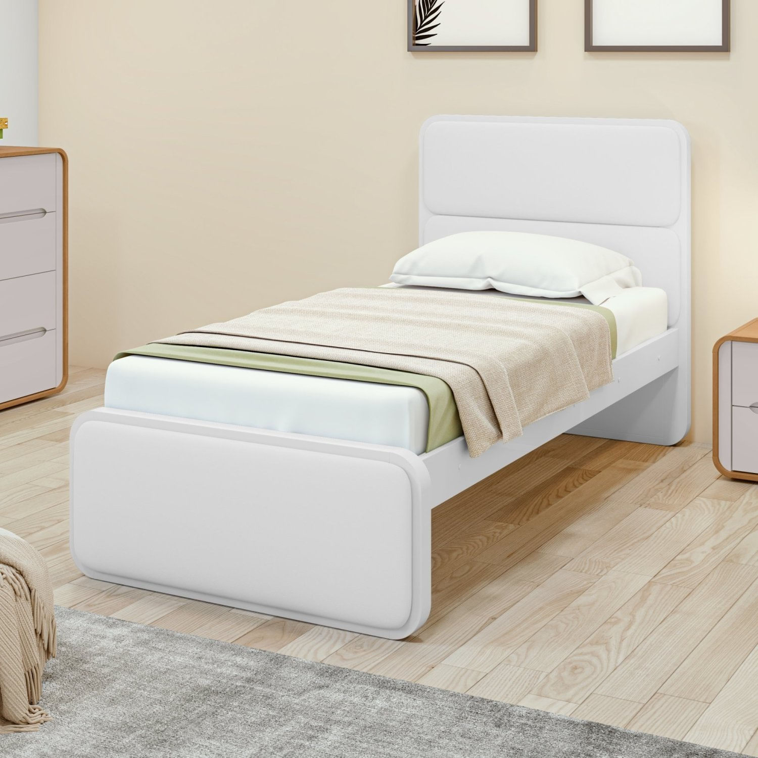 Cama Solteiro Loop Tecido Korino Branco