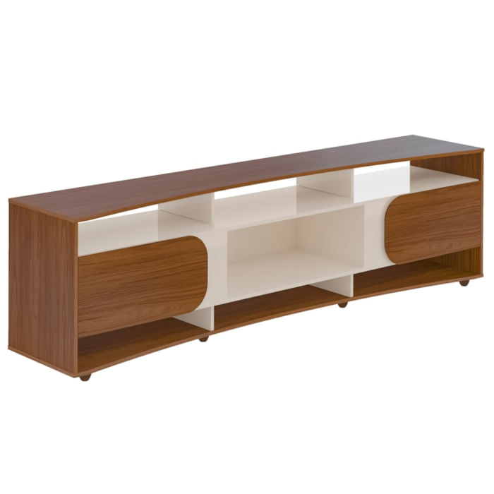 Rack Bancada Para Tv 86 Pol 220 Cm 4502 Cedro Off White Arly