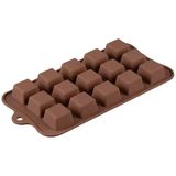 Forma Molde Silicone Chocolate Bombom Doces Quadrados 21cm