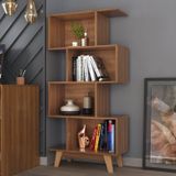Estante Para Livros Caracas 4 Nichos Nogal