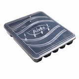 Porta Talheres Organizador C- Tampa 35x30x5cm 6 Divisórias Preto