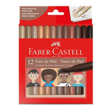 Canetinha Hidrocor Vai E Vem - 12 Tons De Pele - Faber Castell Faber Castell