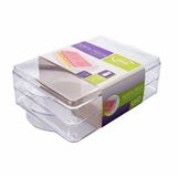 Porta Frios 1,6l 24x14,5x7cm Empilhável Geladeira Uso Geral Transparente