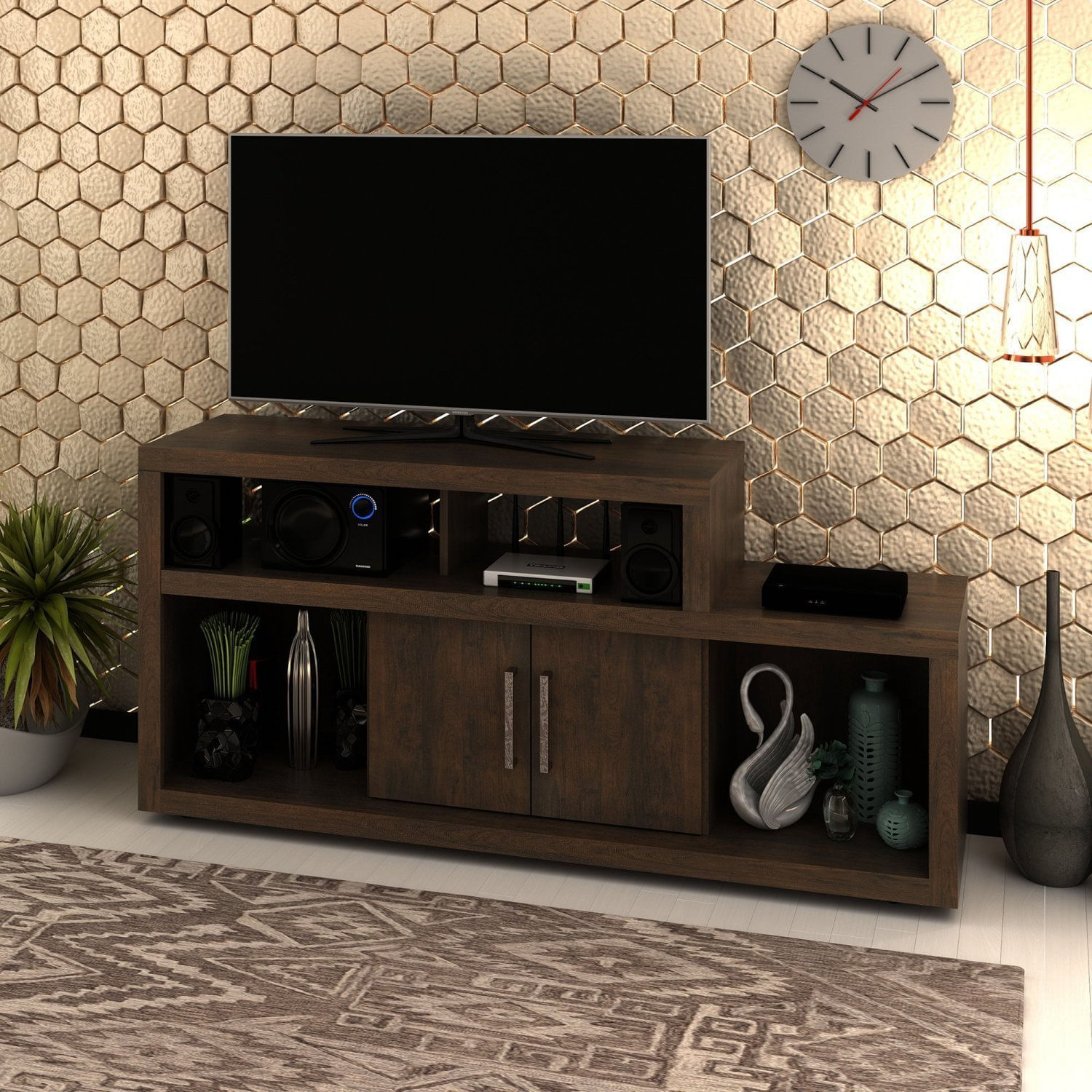 Rack Para Sala De Estar Em Mdp R1450 Rústico