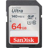 Cartão De Memória Sandisk Ultra Sdxc 64gb Uhs-i C10 U1 - 140mb/s