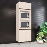 Torre Quente 2 Fornos 71,5cm 3 Portas 100% Mdf Aurora Off White