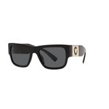 Óculos De Sol Versace Man Black Frame, Lentes Cinza Escuro 56 Mm