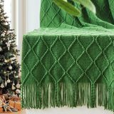 Manta De Natal Verde Na Mão Para Sofá E Cama 50x60